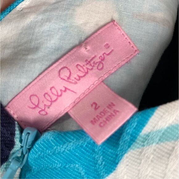 Lilly Pulitzer Kiki dress Shorely Blue Pop Goes The Floral Jacquard Shift Size 2 - Picture 14 of 14